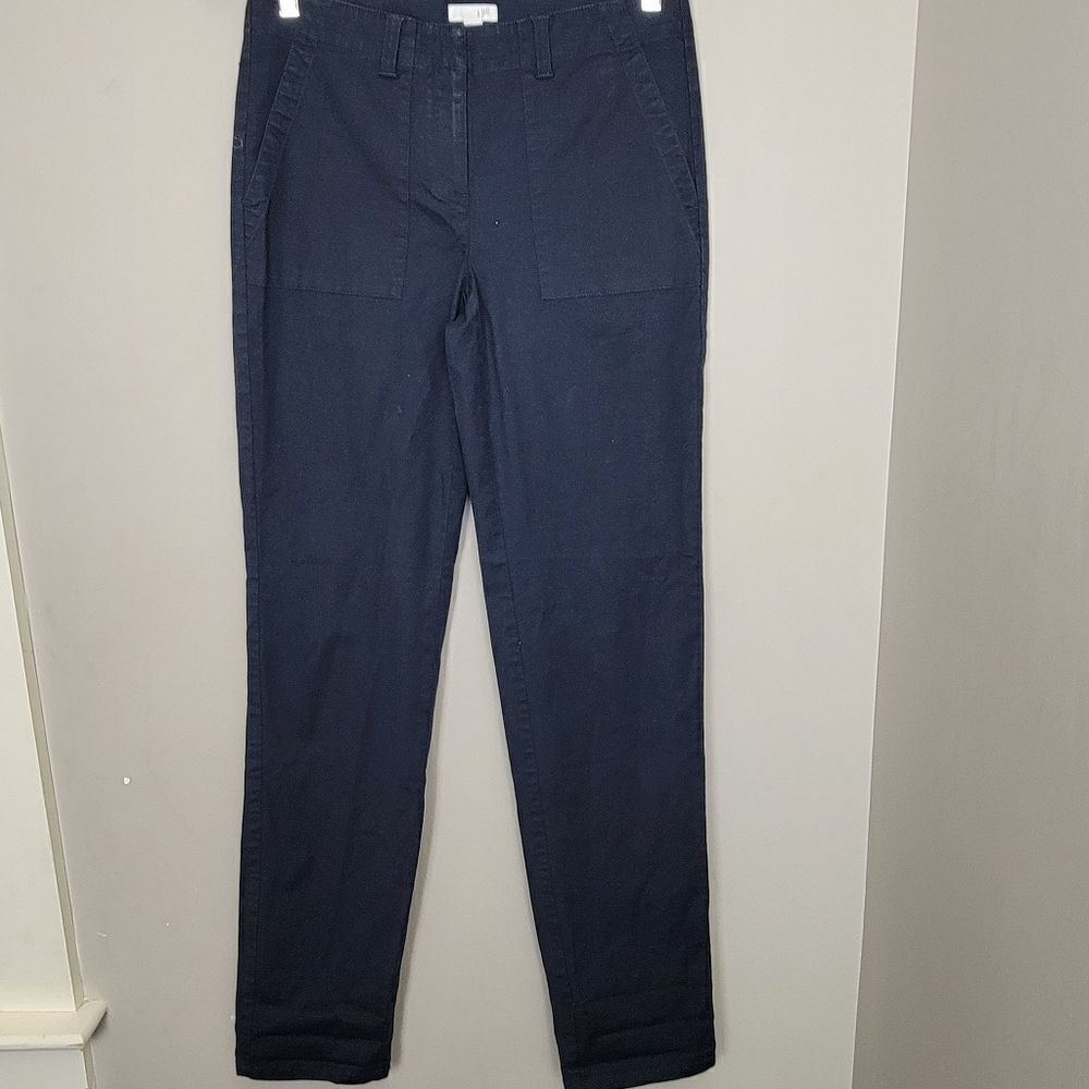 J Jill Linen Navy Chino Pants 4